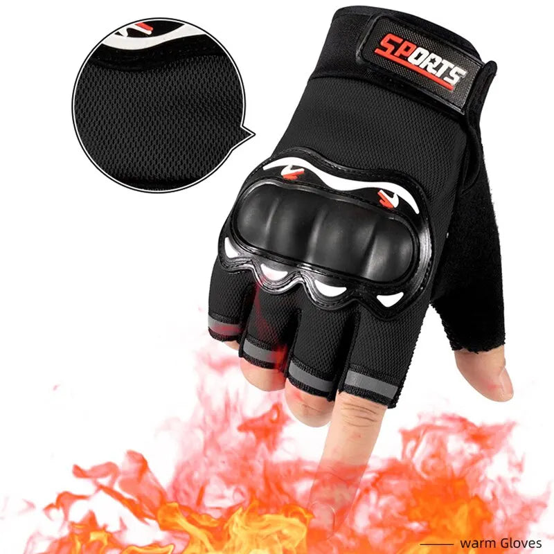 Men Half Finger Motorcycle Gloves Breathable Slip Resistant - Smarsty