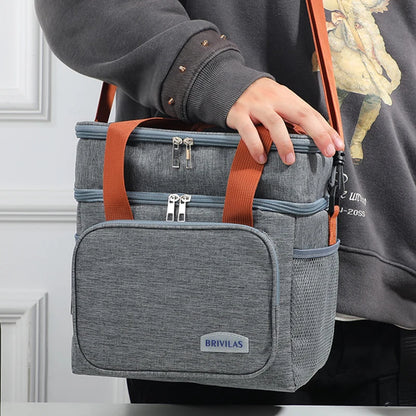 Double Layer Leakproof Lunch Bag Large Capacity Insulation - Smarsty