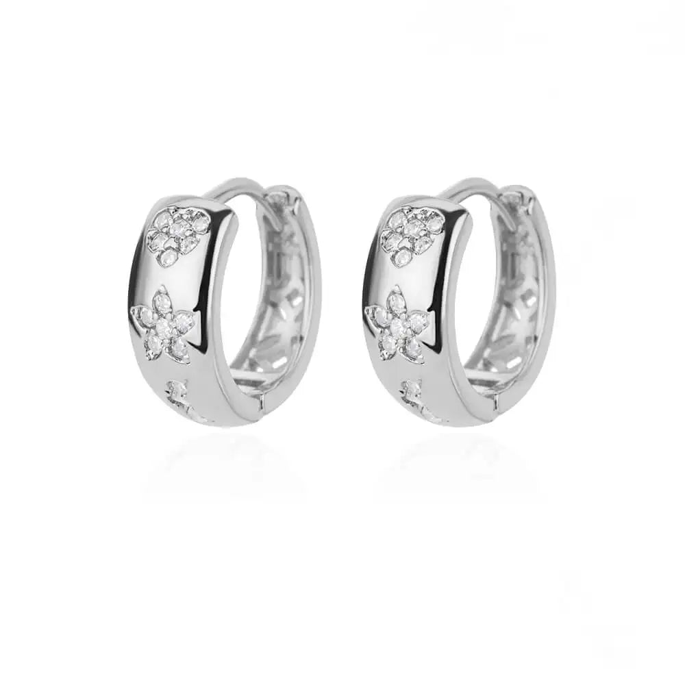 Stainless Steel Star Hoop Earrings Gold Tone Hypoallergenic - Smarsty