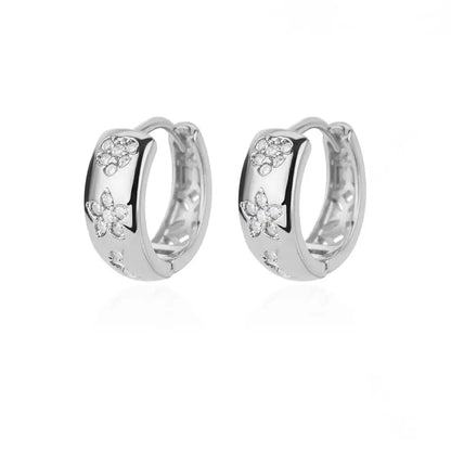 Stainless Steel Star Hoop Earrings Gold Tone Hypoallergenic - Smarsty