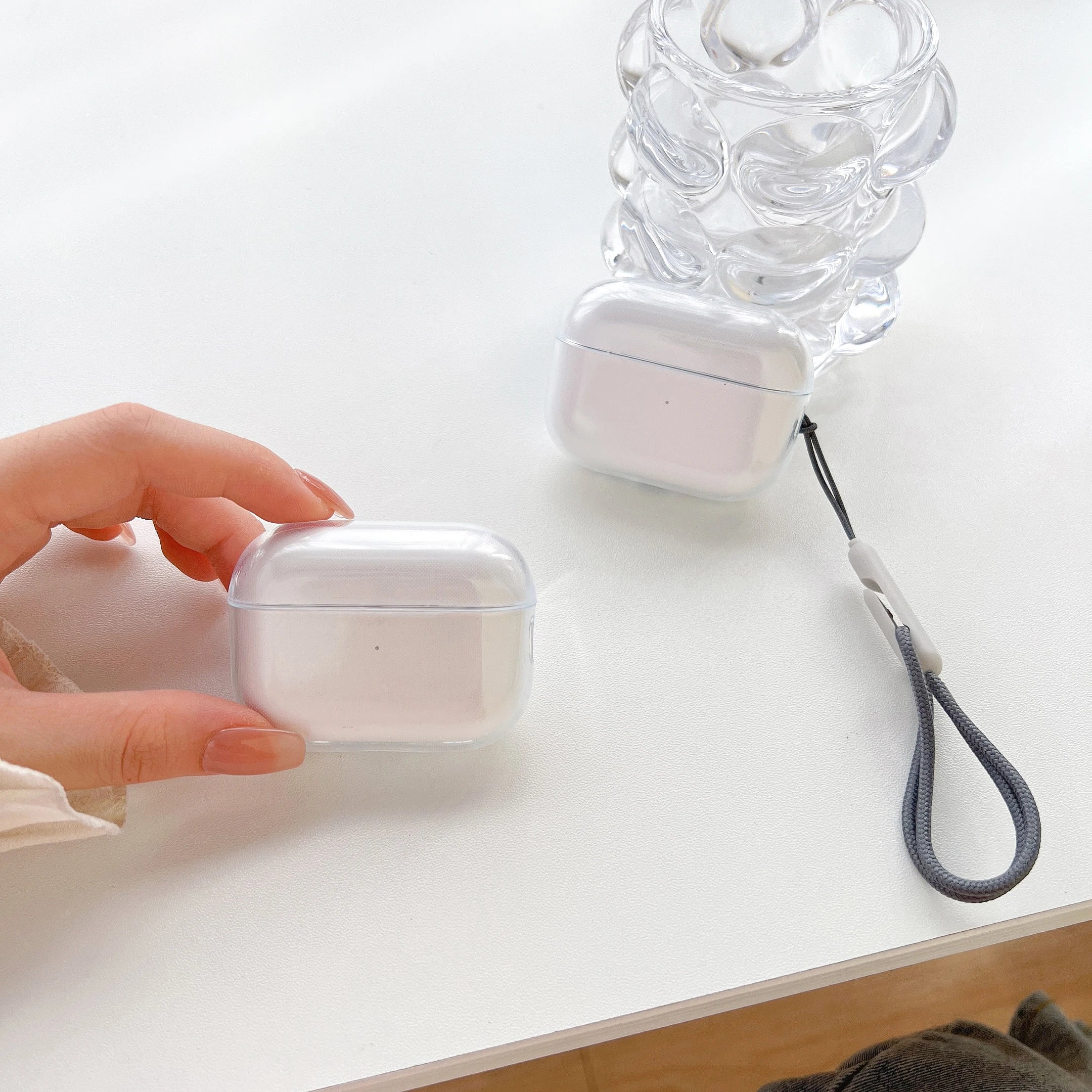 Clear Shockproof TPU Earphone Case with Lanyard - Smarsty