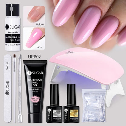Nude Glitter Gel Nail Polish Kit for Long-Lasting Manicure - Smarsty