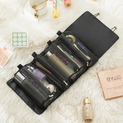 Detachable Cosmetic Bag Portable Large Capacity 4 in 1 Makeup Bags Portable Folding Travel Cosmetics Storage Toiletry Bag - Smarsty