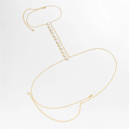 Bohemian Pearl Cross Belly Chain for Summer Style - Smarsty