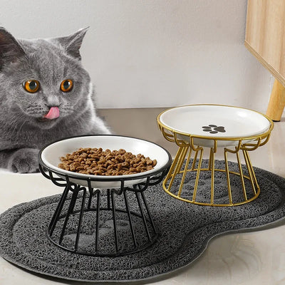 Ceramic Raised Pet Bowl for Cats and Dogs - Smarsty