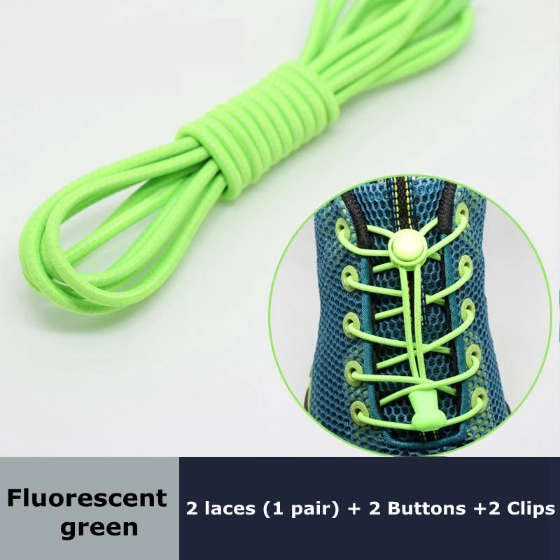 Round Elastic Shoelaces Suitable For Various Shoe Accessories No Tie Shoelace Fixed Stretching Locking Lazy laces 1 Pair