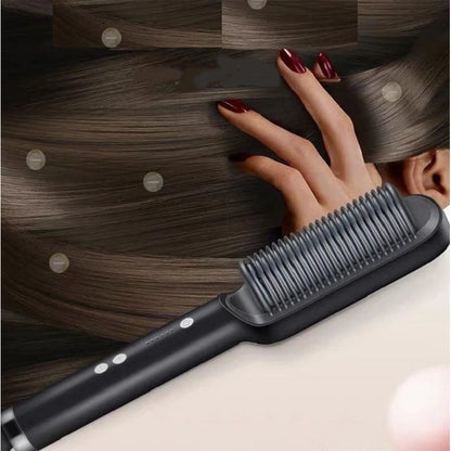 Electric Hair Straightener Brush Fast Heating Ceramic Design - Smarsty