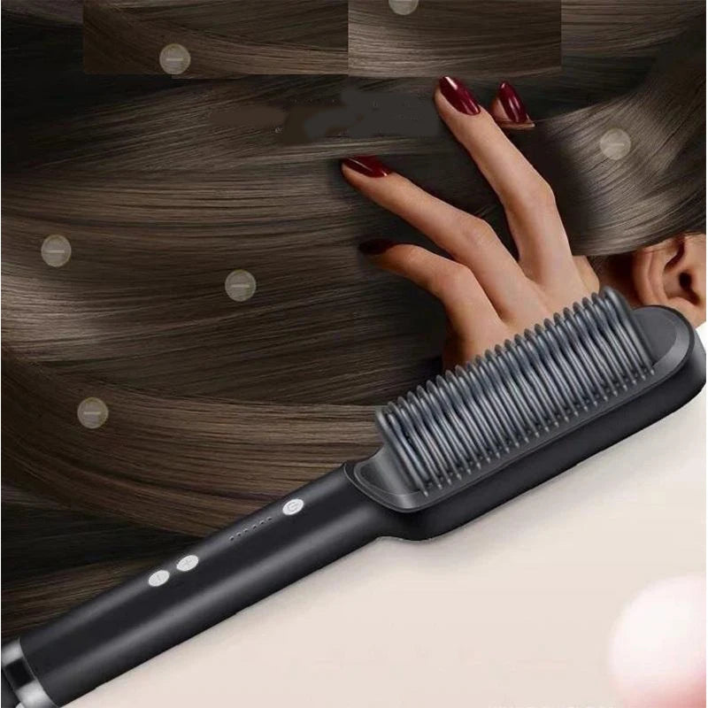 Electric Hair Straightener Brush Fast Heating Ceramic Design - Smarsty