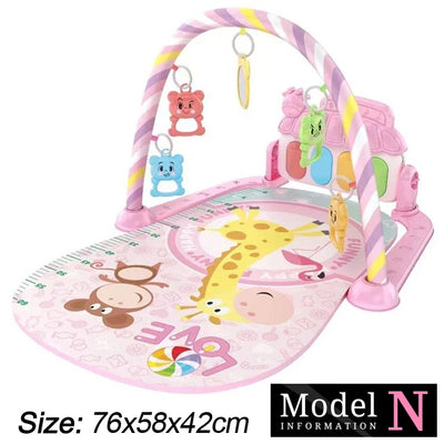 Baby Fitness Stand Music Play Gym Activity Toys Newborn Piano Crawling Blanket Pedal Game Pad Early Education 0-36 Months Gifts by Smarsty