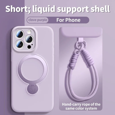 For iPhone 17 Pro Max Lanyard Magnetic Phone Case For iPhone Air 16 13 15 14 Pro Max For Magsafe Wireless Charge Silicone Cover - Smarsty