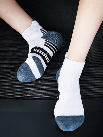 3Pair Professional Fitness Sports Socks Towel Bottom Non-Slip Running Socks Men Women Short Quick-Drying Basketball Training Sox - Smarsty
