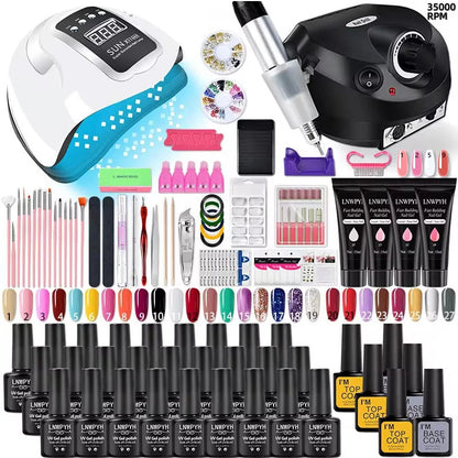 Nail Polish Kit With UV Lamp For Easy Manicure - Smarsty