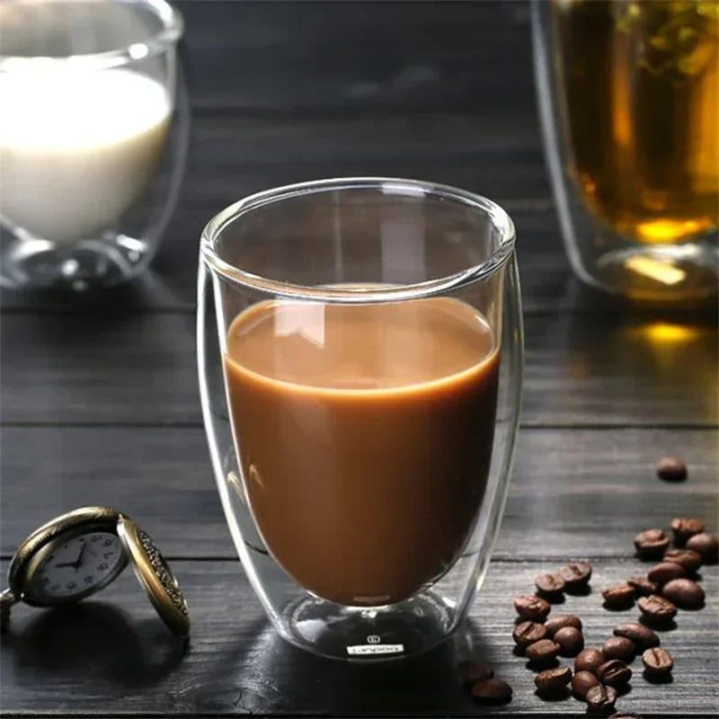 Double Wall Insulated Glass Mugs for Coffee and Tea - Smarsty