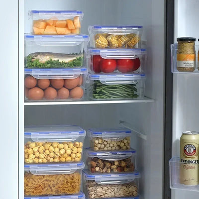 Kitchen Refrigerator Sealed Rectangular Refrigerator Storage Box with Lid Plastic Crisper Microwave-heated Lunch Box Storage Box by Smarsty
