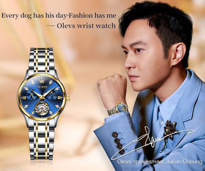 OLEVS Womens Automatic Mechanical Watch Waterproof Stainless Steel - Smarsty