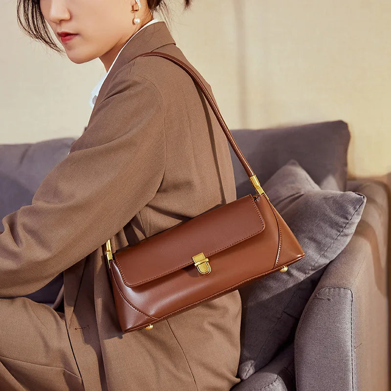 Lux Baguette Bag For Women Genuine Leather Shoulder - Smarsty