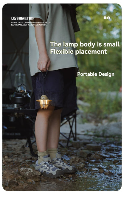 Shine Trip Outdoor Retro Smalldroplight, Campsite Lamp, Atmosphere Lamp, USB Charging Tent Light, LED Camping Hangling Lamp by Smarsty