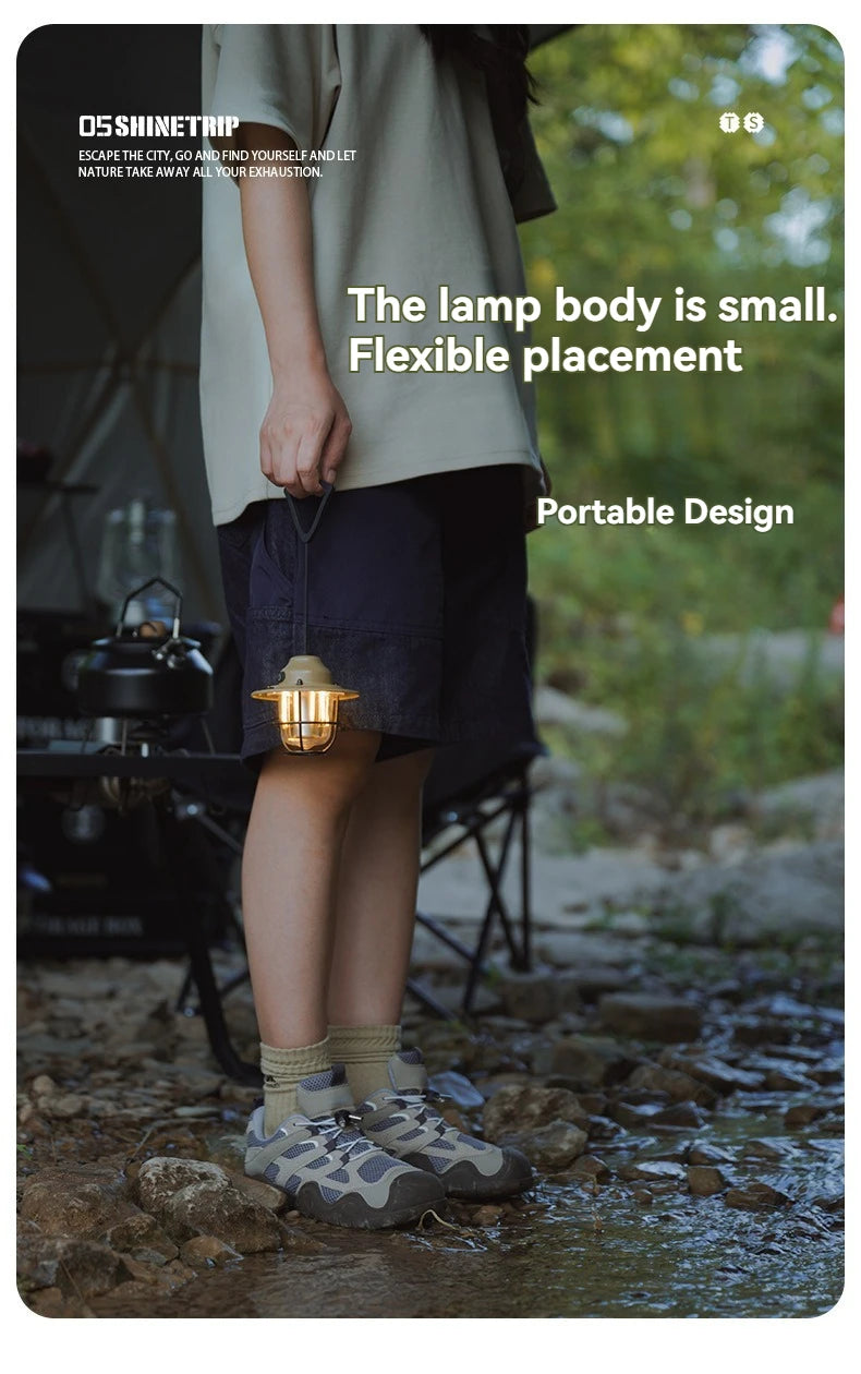 Shine Trip Outdoor Retro Smalldroplight, Campsite Lamp, Atmosphere Lamp, USB Charging Tent Light, LED Camping Hangling Lamp by Smarsty