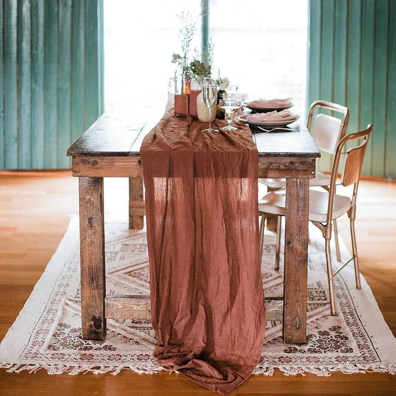 Gauze Table Runner for Rustic Beach Weddings - Smarsty