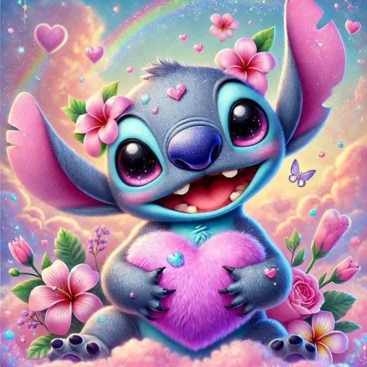 Disney 5D Diamond Painting Stitch Flower Home Decor - Smarsty