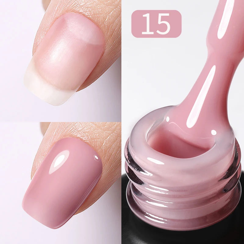 Born Pretty Milky Pink Rubber Base Gel Polish 15ml Self Leveling Formula - Smarsty
