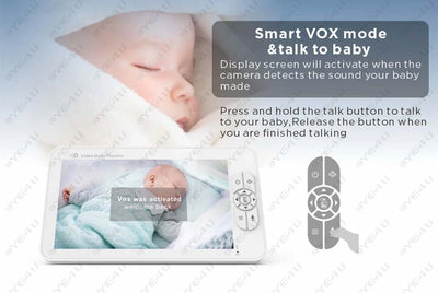 5 Inch Video Baby Monitor With Camera PTZ Zoom Babyphone Cam Security Protection Surveillance Cameras Temperature Sensor Lullaby by Smarsty