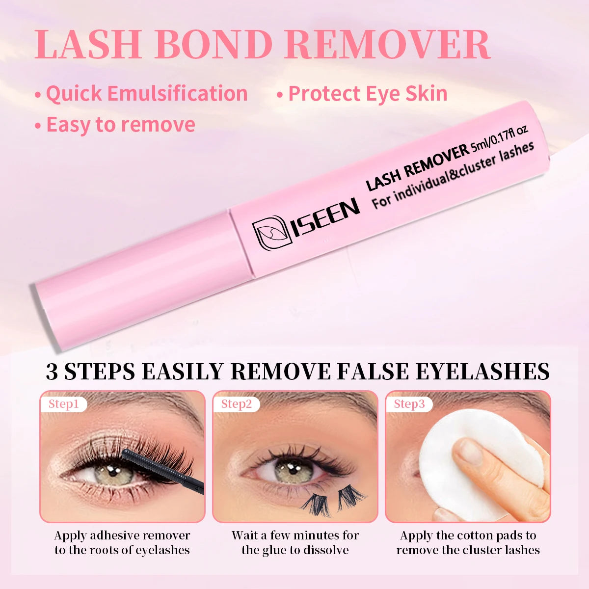ISEEN DIY Segmented False Eyelash Set with Glue - Smarsty