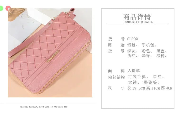 Long Women's Wallet Female Purses Tassel Coin Purse Card Holder Wallets Double Zipper Pu Leather Clutch Luxury Money Phone Bag - Smarsty