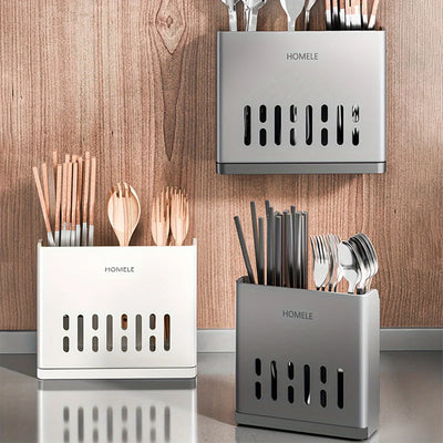 1pc Flatware Organizer, Multifunctional Cutlery Storage Rack With Detachable Water Drain Base, Chopsticks Holder, Utensil Holder by Smarsty