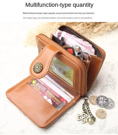 Women Wallets and Purses PU Leather Money Bag Female Short Hasp Purse Small Coin Card Holders Blue Red Clutch New Women Wallet - Smarsty
