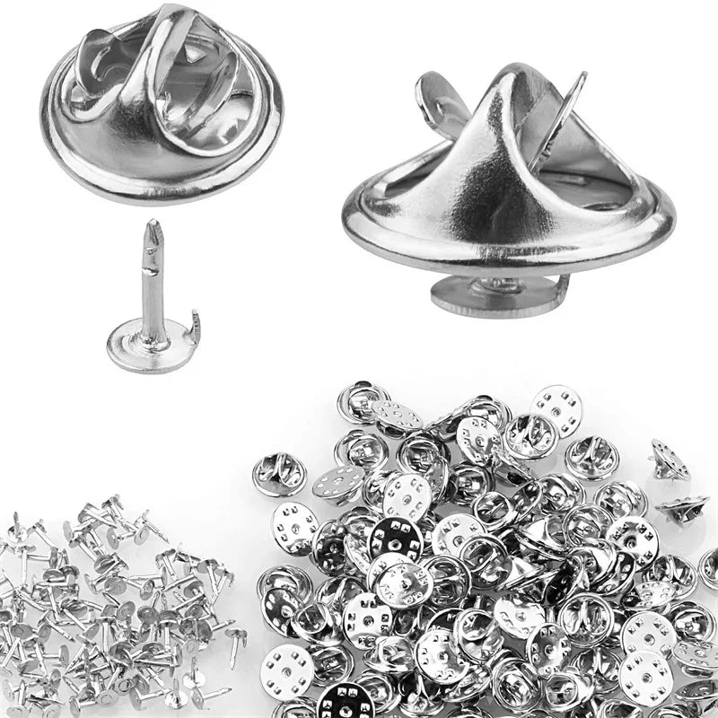 100Pc Metal Locking Pin Backs Secure Brooch Bases Pack - Smarsty