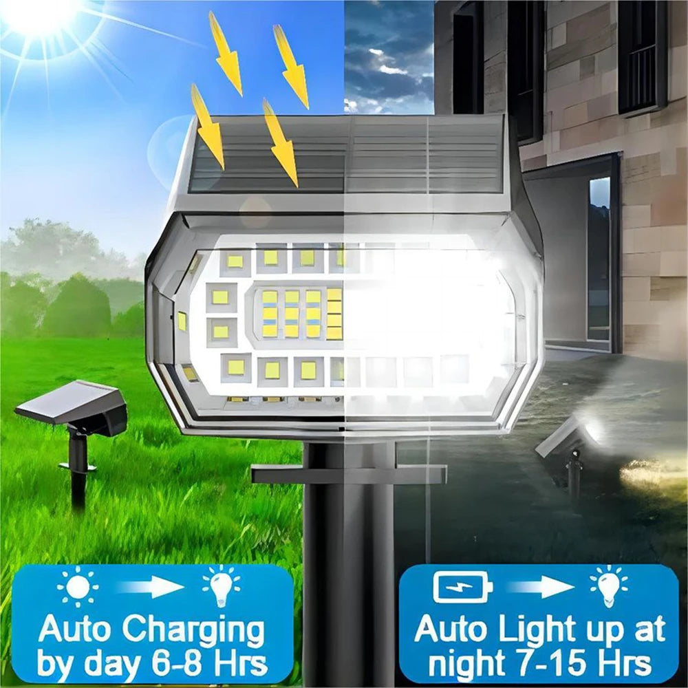 Solar Powered LED Spotlights for Outdoor Landscape Lighting - Smarsty