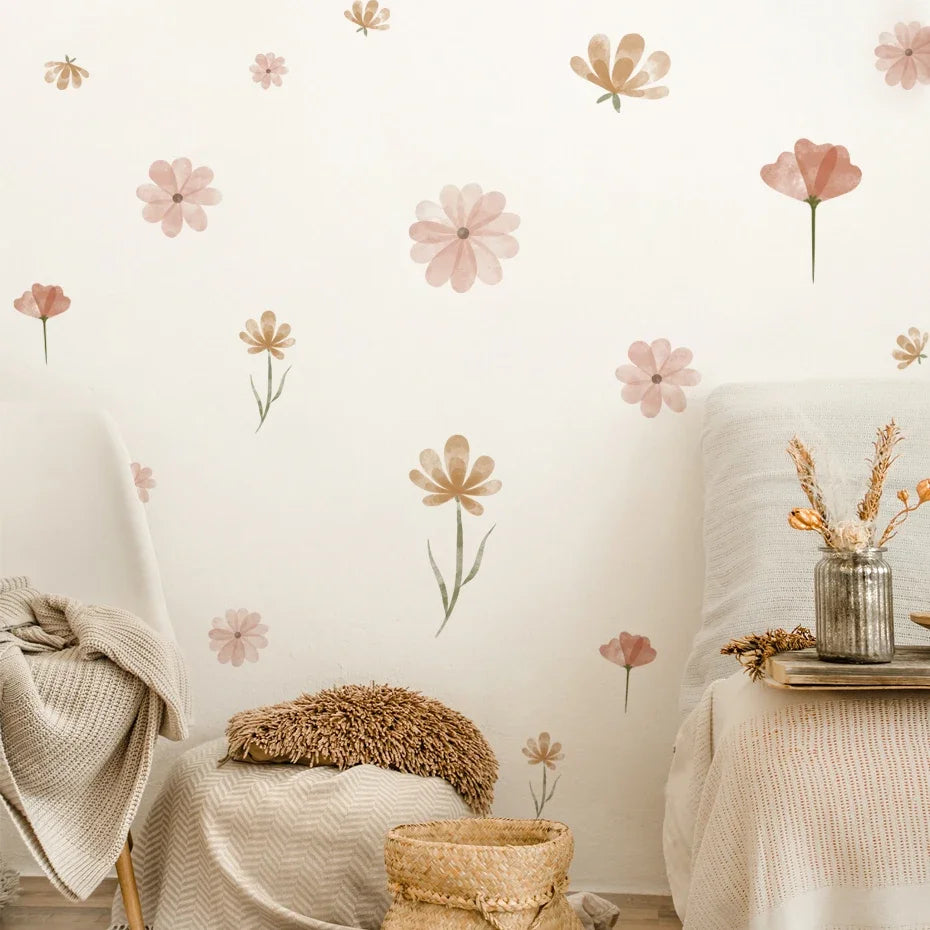 Boho Flowers Wall Stickers for Kids Room Décor - Smarsty