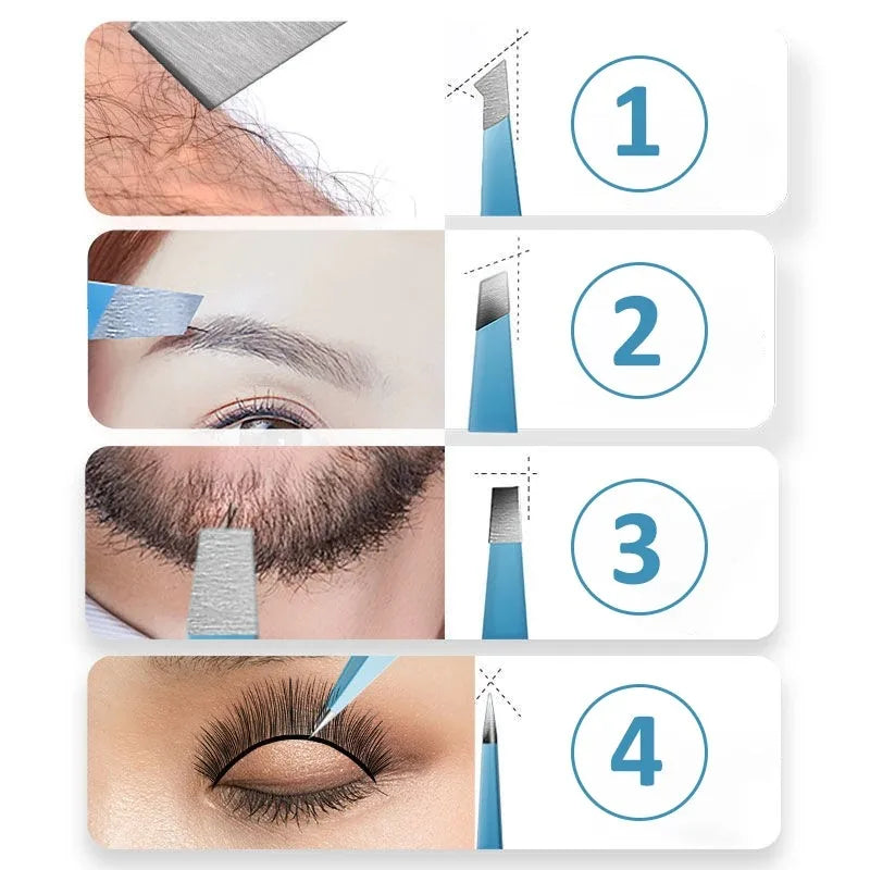 High-Quality Stainless Steel Eyebrow Tweezers Set - Smarsty