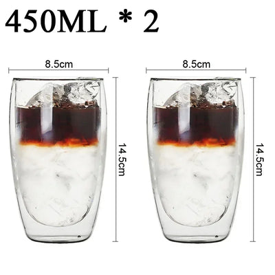Double Wall Borosilicate Glass Mug Set for Hot Drinks - Smarsty