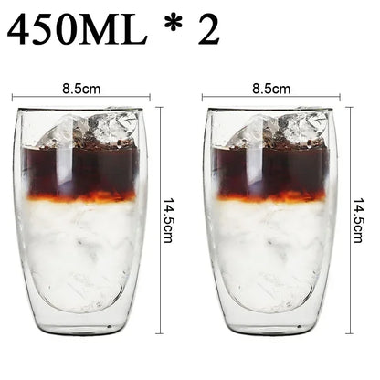 Double Wall Borosilicate Glass Mug Set for Hot Drinks - Smarsty