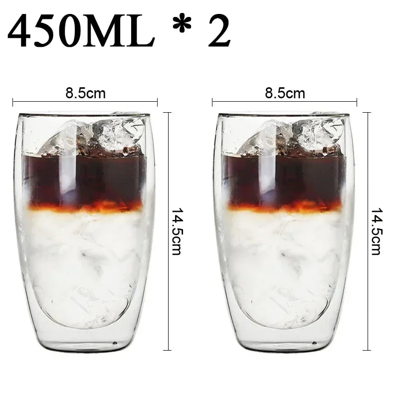 Double Wall Borosilicate Glass Mug Set for Hot Drinks - Smarsty