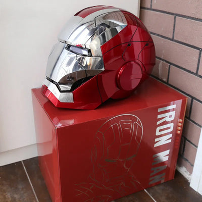 New AutoKing 1:1 Mk5 Iron Man Helmet Cosplay Voice Control Eyes with Light Model Toys for Adult Electric Wearable Christmas Gift - Smarsty