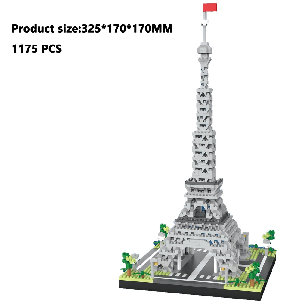 Eiffel Paris Tower Building Block Series Boys and Girls Children's Micro Particle Building Block Assembly Puzzle Toys by Smarsty
