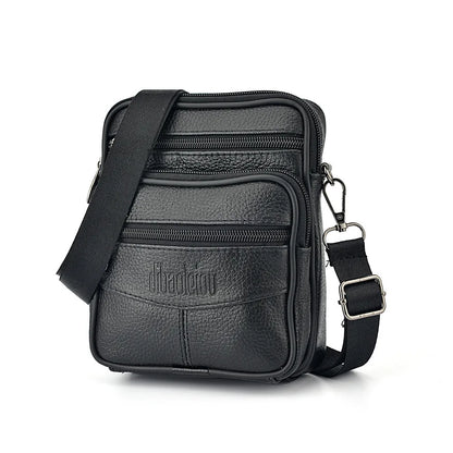 Mens Genuine Leather Crossbody Bag Vertical Multifunctional - Smarsty