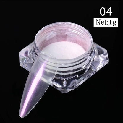 Aurora Pearl White Nail Glitter Powder for Stunning Designs - Smarsty