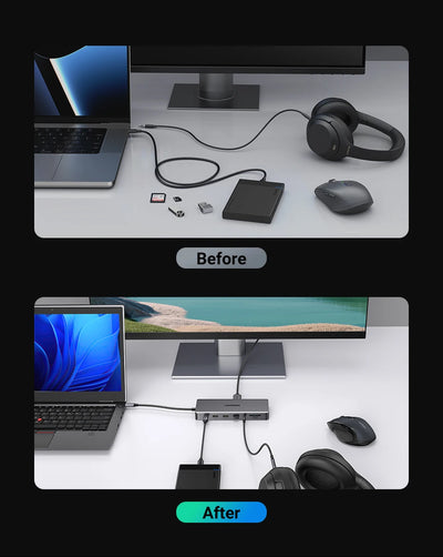 USB C Hub PowerDelivery Docking Station 4K Dual HDMI - Smarsty