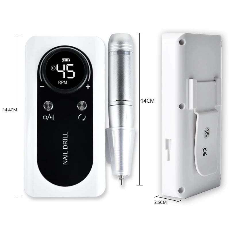 Rechargeable Electric Nail Drill Machine with High Speed - Smarsty