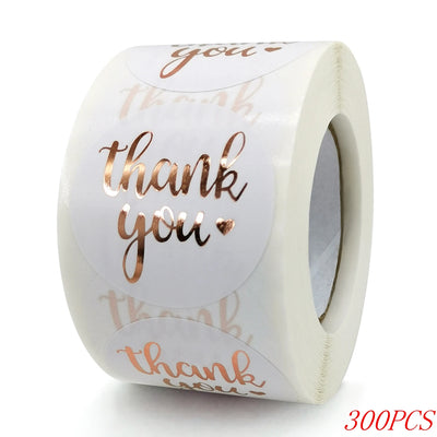 50-500pcs 1inch Blue Thank You Stickers For Envelope Sealing Labels Stationery Supplies Handmade Wedding Gift Decoration Sticker - Smarsty