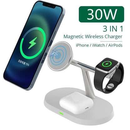 Magnetic Wireless Charger Stand 3 in 1 for iPhone Pro - Smarsty