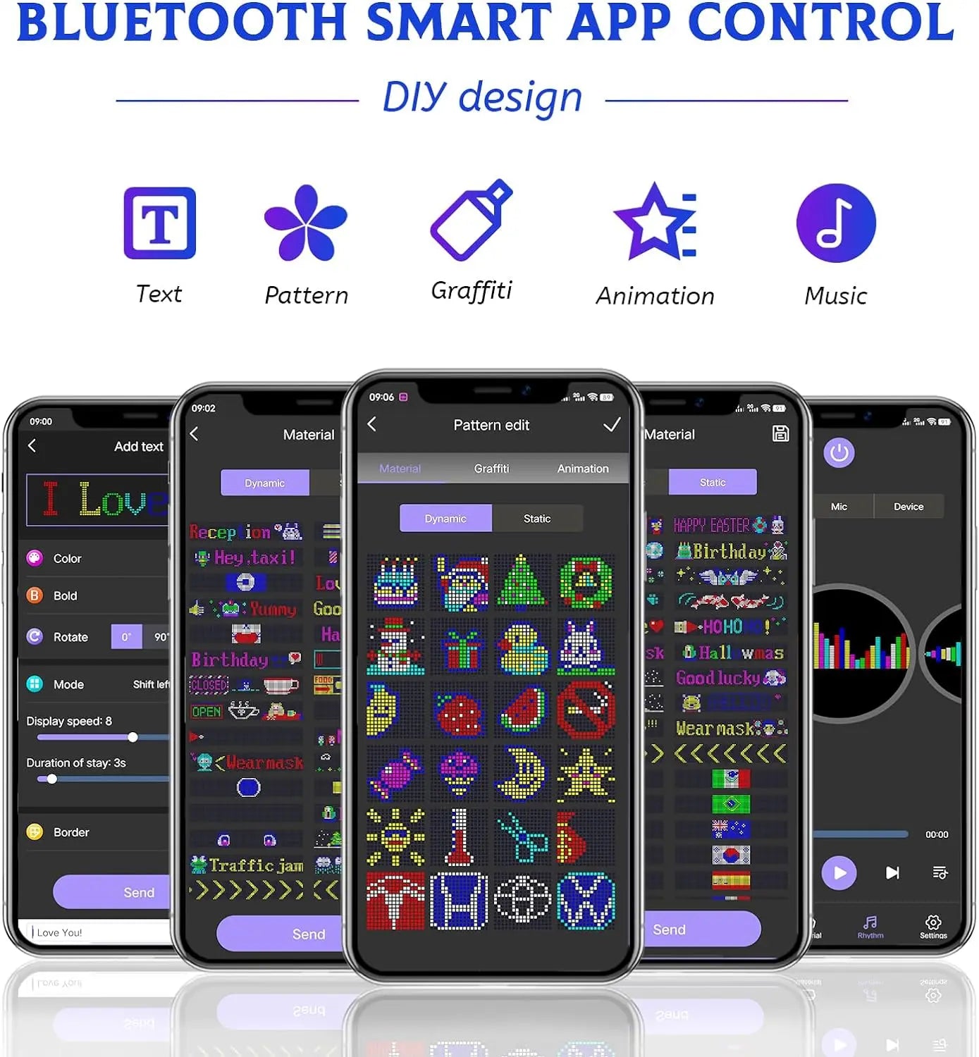 GOTUS LED Matrix Panel,Scrolling Bright Advertising LED Sign,LED Car Sign With Remote Control and Bluetooth Application Control