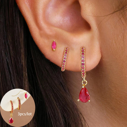 3 Piece Stainless Steel Star Drop Earrings Set for Women - Smarsty