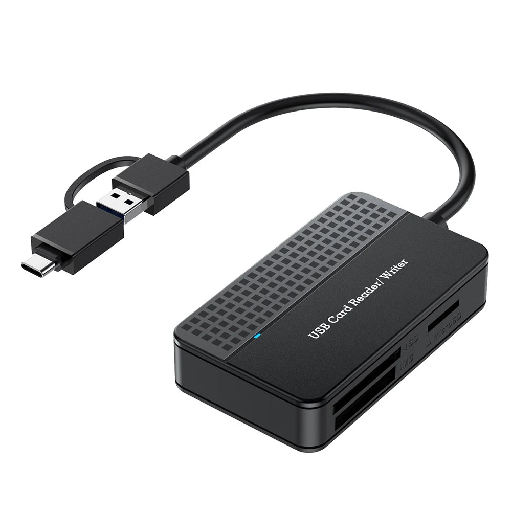 USB 3.0 Type C 4 in 1 Card Reader 5Gbps Memory Smart Card Reader SD TF CF MS Compact Flash Card Adapter 20cm Cable for Laptop PC