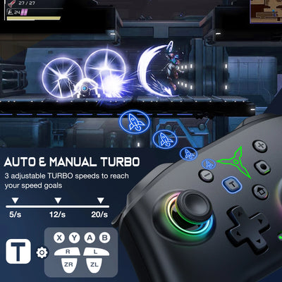 Dinofire Wireless Bluetooth RGB Controller for Nintendo Switch - Smarsty
