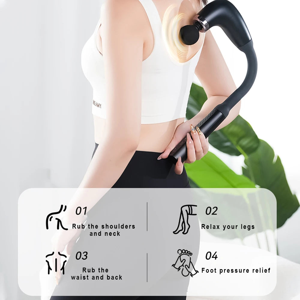 Fascia Gun with Extended Handle for Deep Muscle Relaxation - Smarsty